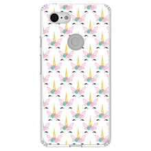 DistinctInk® Clear Shockproof Hybrid Case for Apple iPhone / Samsung Galaxy / Google Pixel - Pastel Unicorn Pattern - White Pink Teal