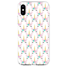 DistinctInk® Clear Shockproof Hybrid Case for Apple iPhone / Samsung Galaxy / Google Pixel - Pastel Unicorn Pattern - White Pink Teal