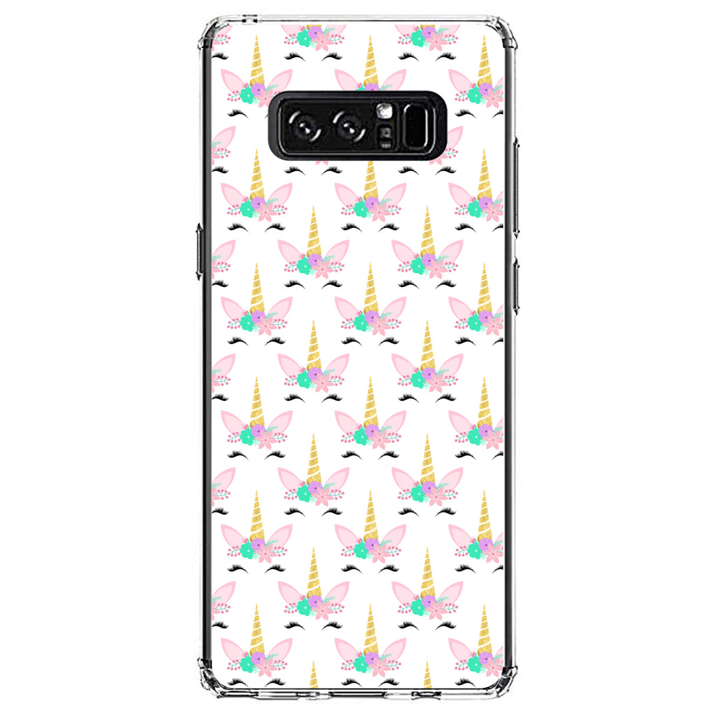 Pastel Unicorn Pattern, White Pink Teal Clear Shockproof iPhone Case, view 12