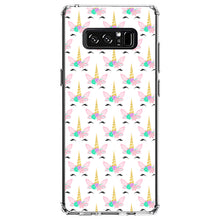 DistinctInk® Clear Shockproof Hybrid Case for Apple iPhone / Samsung Galaxy / Google Pixel - Pastel Unicorn Pattern - White Pink Teal