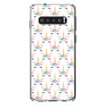 DistinctInk® Clear Shockproof Hybrid Case for Apple iPhone / Samsung Galaxy / Google Pixel - Pastel Unicorn Pattern - White Pink Teal