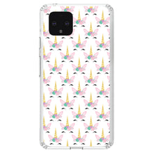 DistinctInk® Clear Shockproof Hybrid Case for Apple iPhone / Samsung Galaxy / Google Pixel - Pastel Unicorn Pattern - White Pink Teal