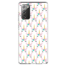 DistinctInk® Clear Shockproof Hybrid Case for Apple iPhone / Samsung Galaxy / Google Pixel - Pastel Unicorn Pattern - White Pink Teal