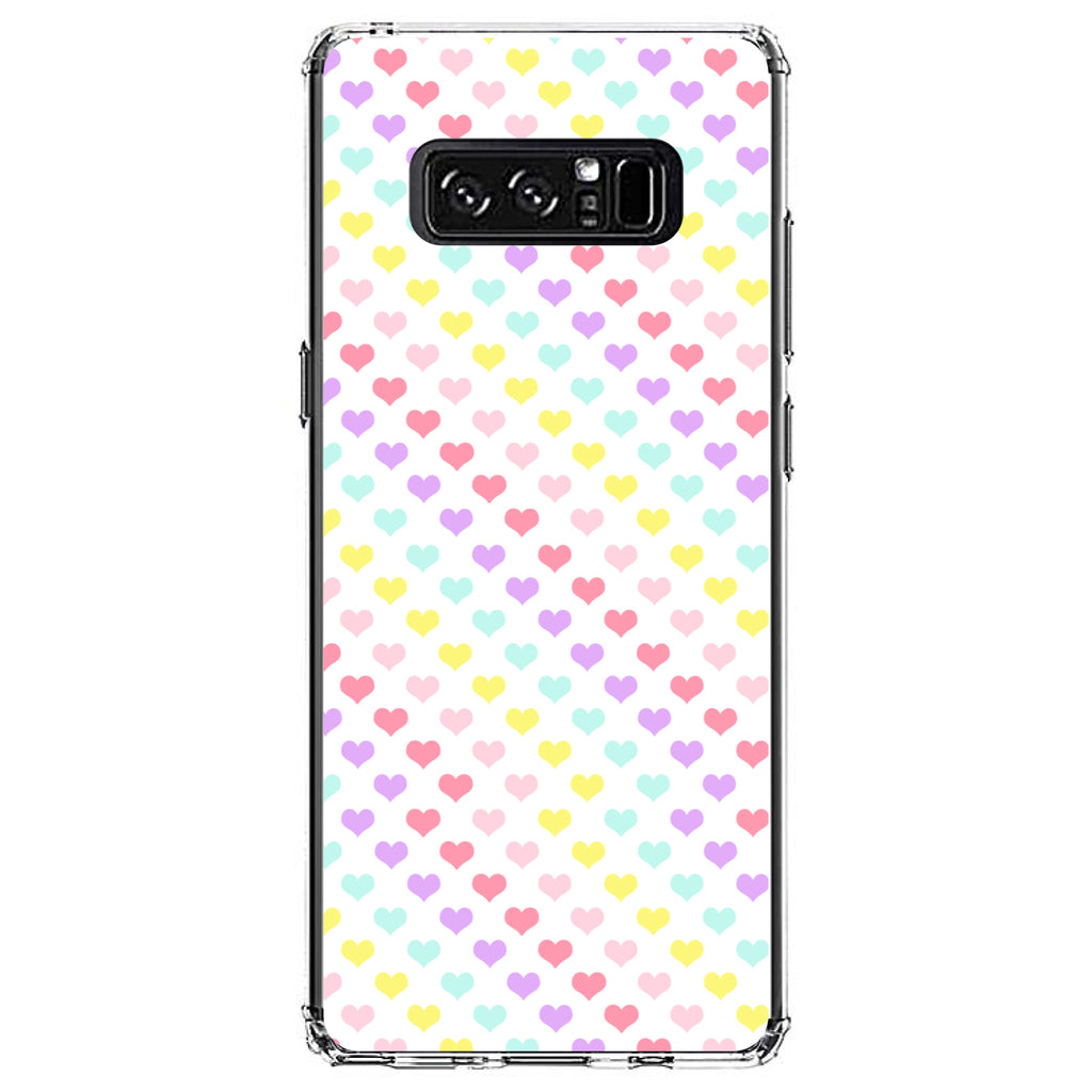 Rainbow Hearts Diagonal Pattern Clear Shockproof iPhone Case, view 12
