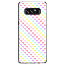 DistinctInk® Clear Shockproof Hybrid Case for Apple iPhone / Samsung Galaxy / Google Pixel - Rainbow Hearts Diagonal Pattern
