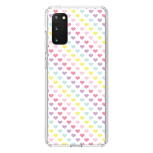 DistinctInk® Clear Shockproof Hybrid Case for Apple iPhone / Samsung Galaxy / Google Pixel - Rainbow Hearts Diagonal Pattern
