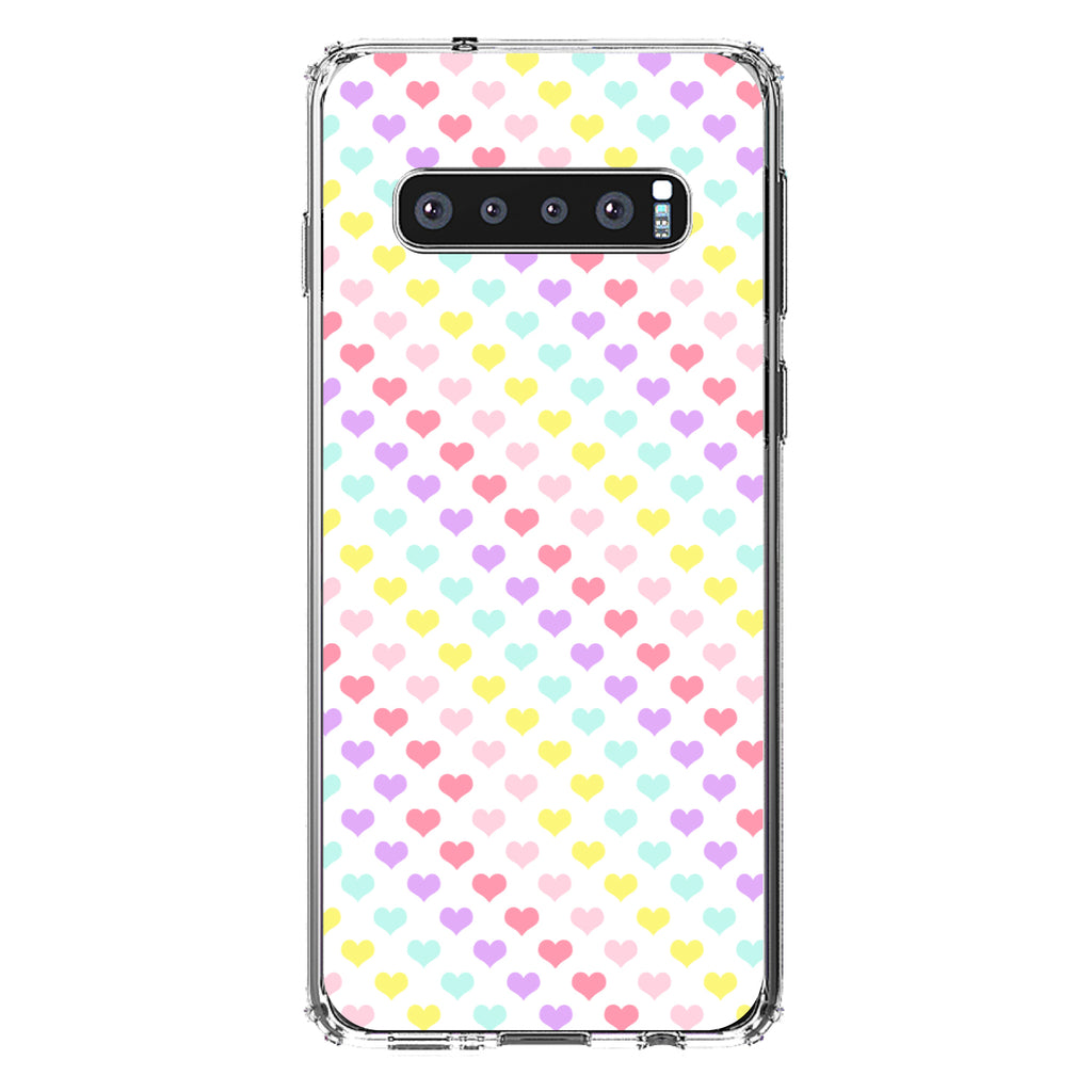 Rainbow Hearts Diagonal Pattern Clear Shockproof iPhone Case, view 17