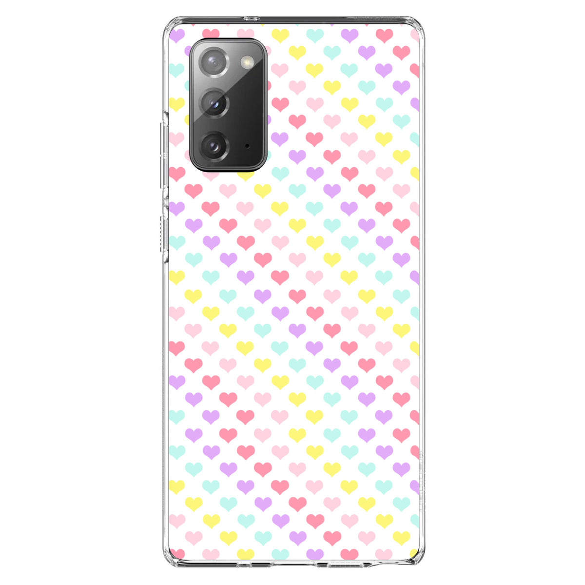 Rainbow Hearts Diagonal Pattern Clear Shockproof iPhone Case, view 7