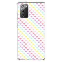 DistinctInk® Clear Shockproof Hybrid Case for Apple iPhone / Samsung Galaxy / Google Pixel - Rainbow Hearts Diagonal Pattern
