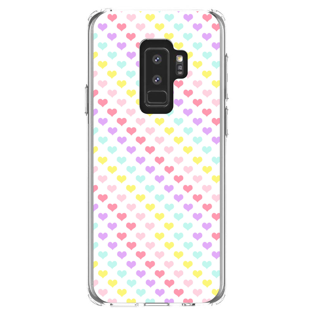 Rainbow Hearts Diagonal Pattern Clear Shockproof iPhone Case, view 20