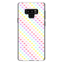 DistinctInk® Clear Shockproof Hybrid Case for Apple iPhone / Samsung Galaxy / Google Pixel - Rainbow Hearts Diagonal Pattern