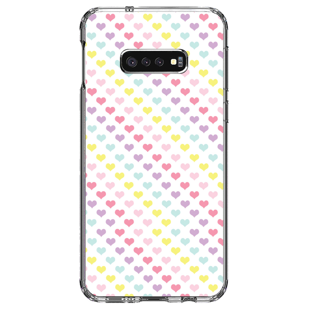 Rainbow Hearts Diagonal Pattern Clear Shockproof iPhone Case, view 18