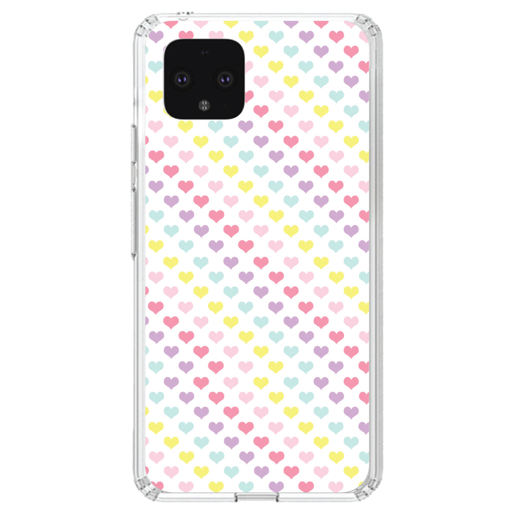 Rainbow Hearts Diagonal Pattern Clear Shockproof iPhone Case, view 24
