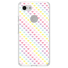 DistinctInk® Clear Shockproof Hybrid Case for Apple iPhone / Samsung Galaxy / Google Pixel - Rainbow Hearts Diagonal Pattern