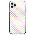 Rainbow Hearts Diagonal Pattern Clear Shockproof iPhone Case
