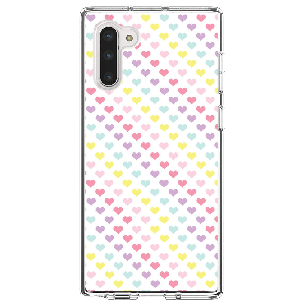 Rainbow Hearts Diagonal Pattern Clear Shockproof iPhone Case, view 9