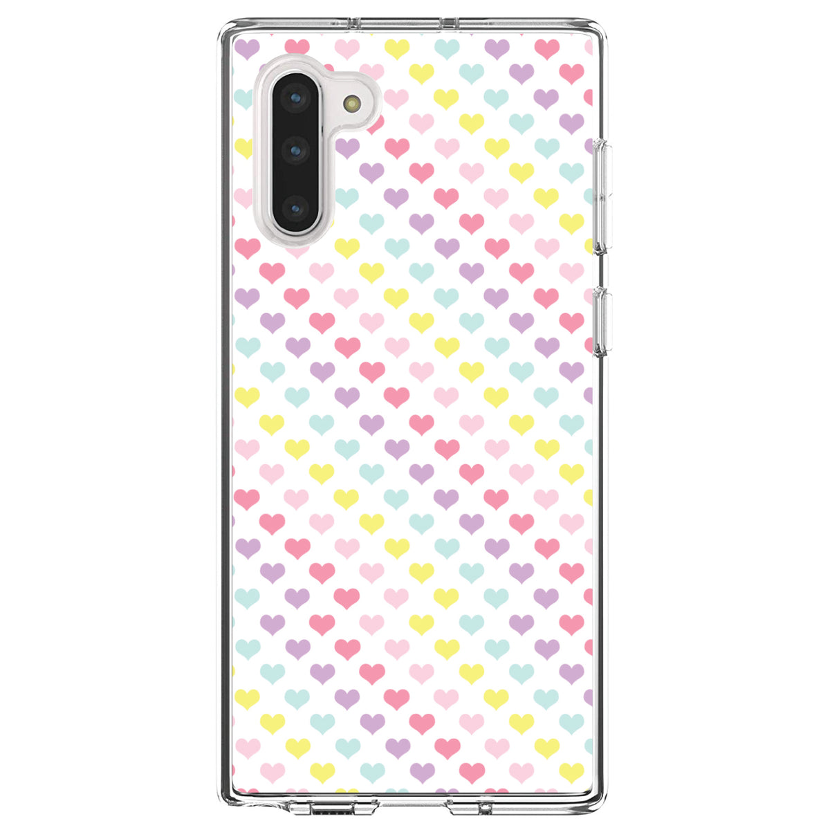 Rainbow Hearts Diagonal Pattern Clear Shockproof iPhone Case, view 9
