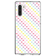 DistinctInk® Clear Shockproof Hybrid Case for Apple iPhone / Samsung Galaxy / Google Pixel - Rainbow Hearts Diagonal Pattern