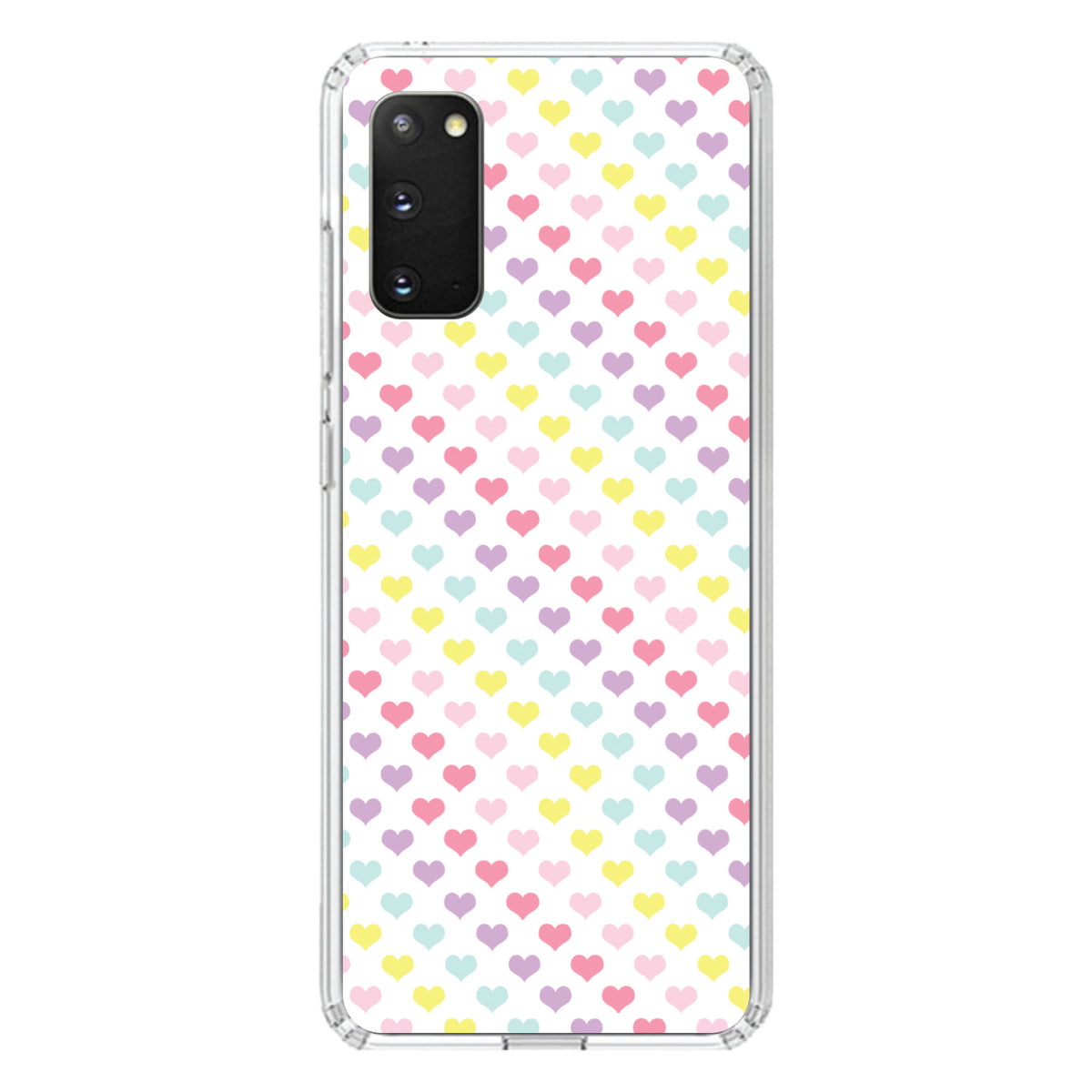 Rainbow Hearts Diagonal Pattern Clear Shockproof iPhone Case, view 13
