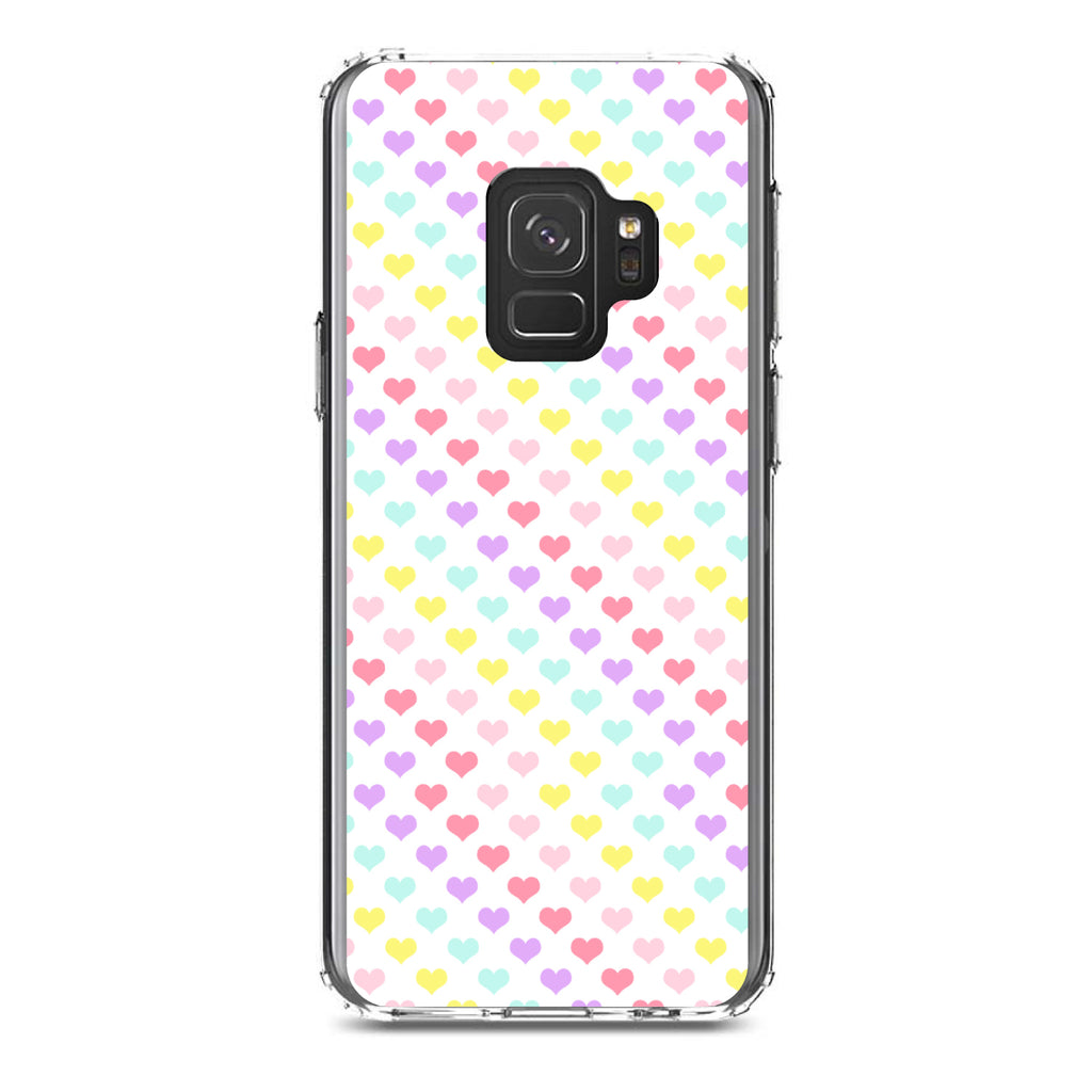 Rainbow Hearts Diagonal Pattern Clear Shockproof iPhone Case, view 19