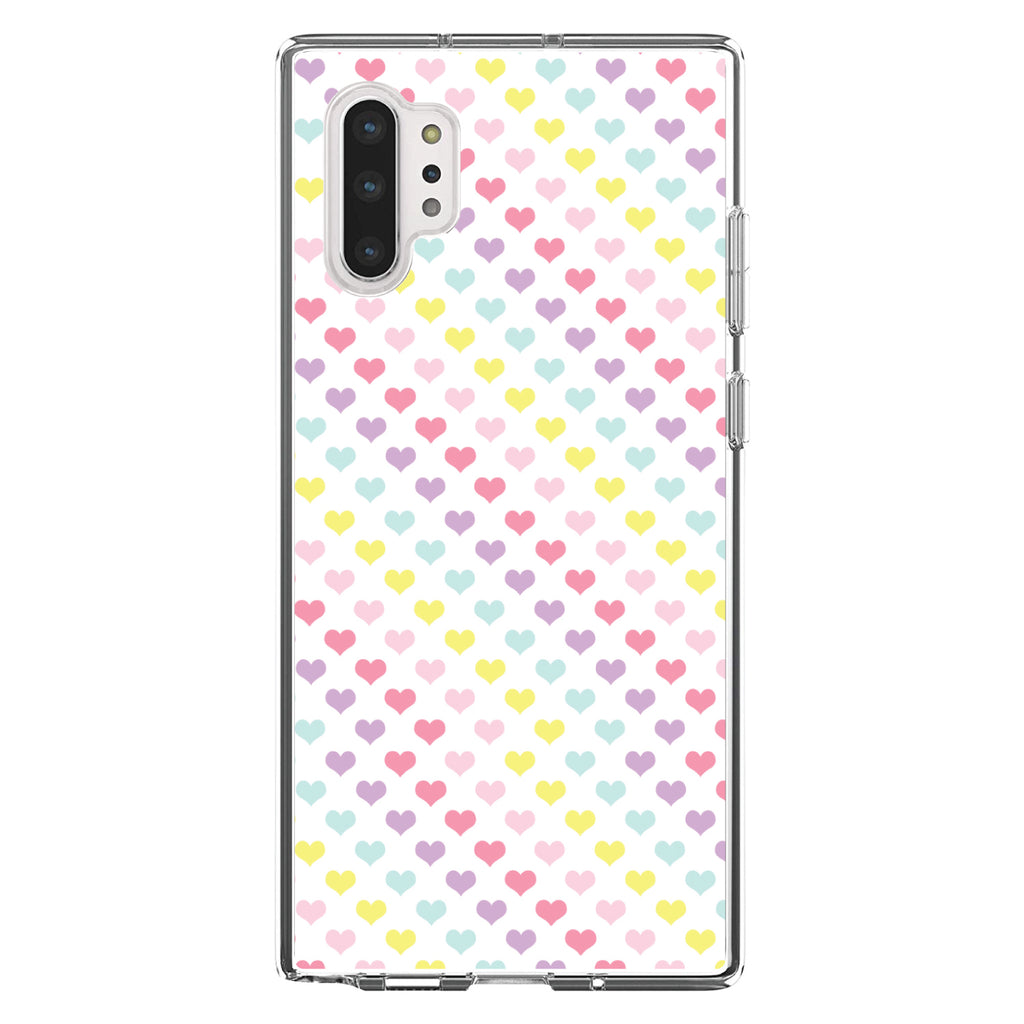 Rainbow Hearts Diagonal Pattern Clear Shockproof iPhone Case, view 10