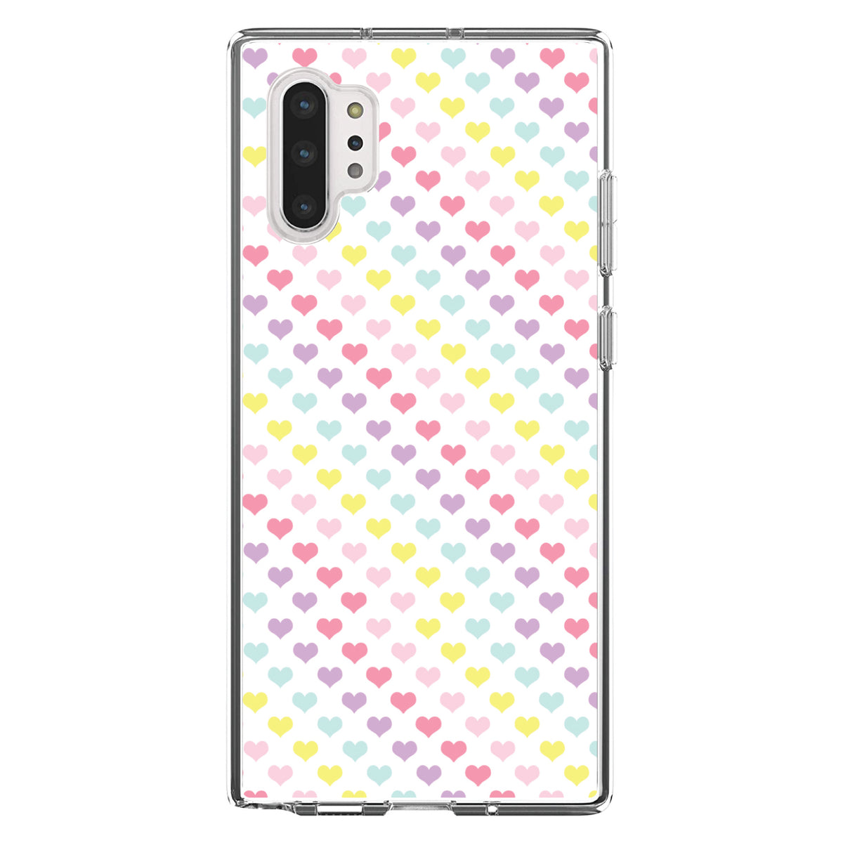 Rainbow Hearts Diagonal Pattern Clear Shockproof iPhone Case, view 10