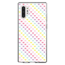 DistinctInk® Clear Shockproof Hybrid Case for Apple iPhone / Samsung Galaxy / Google Pixel - Rainbow Hearts Diagonal Pattern