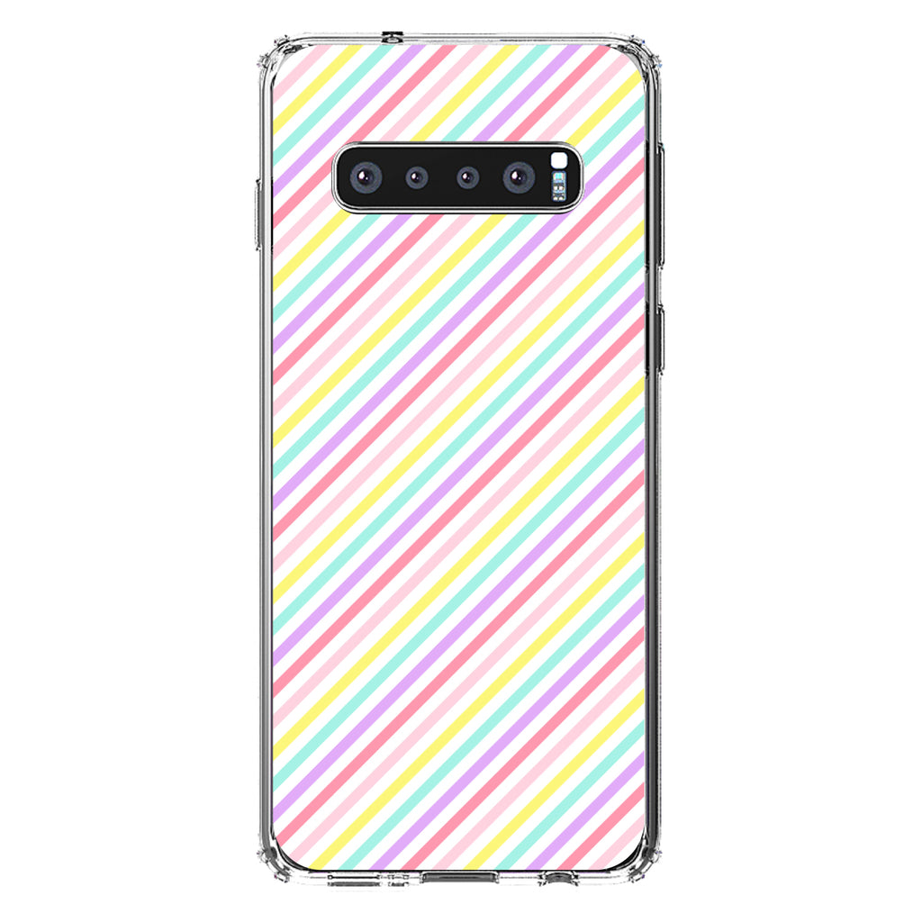 Rainbow Diagonal Stripes Pattern Clear Shockproof iPhone Case, view 16