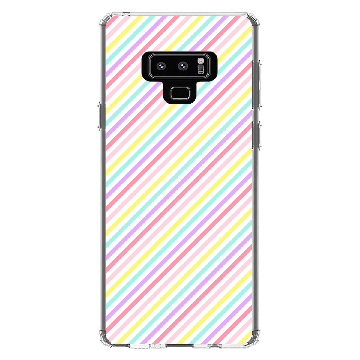 Rainbow Diagonal Stripes Pattern Clear Shockproof iPhone Case, view 11