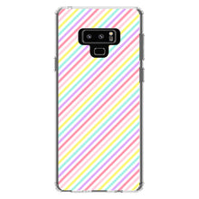 DistinctInk® Clear Shockproof Hybrid Case for Apple iPhone / Samsung Galaxy / Google Pixel - Rainbow Diagonal Stripes Pattern