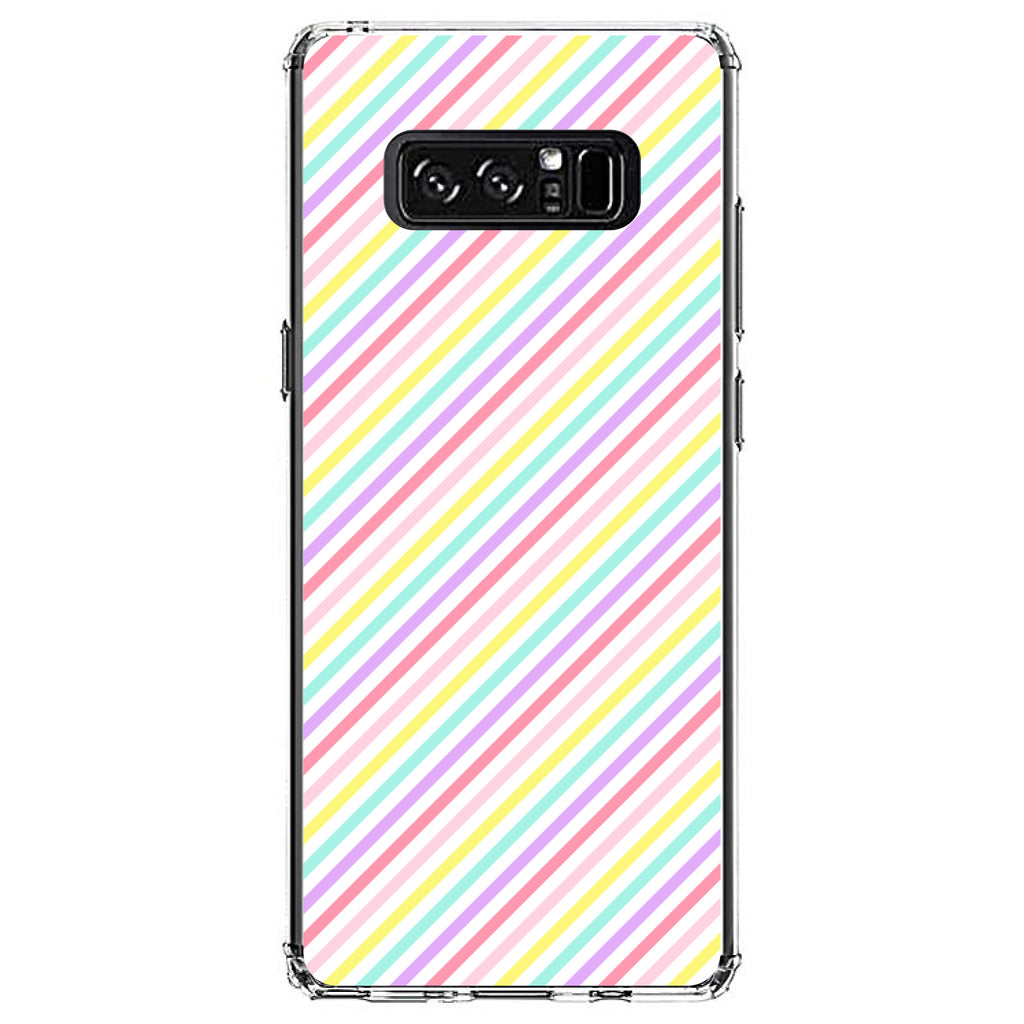 Rainbow Diagonal Stripes Pattern Clear Shockproof iPhone Case, view 12