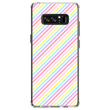 DistinctInk® Clear Shockproof Hybrid Case for Apple iPhone / Samsung Galaxy / Google Pixel - Rainbow Diagonal Stripes Pattern