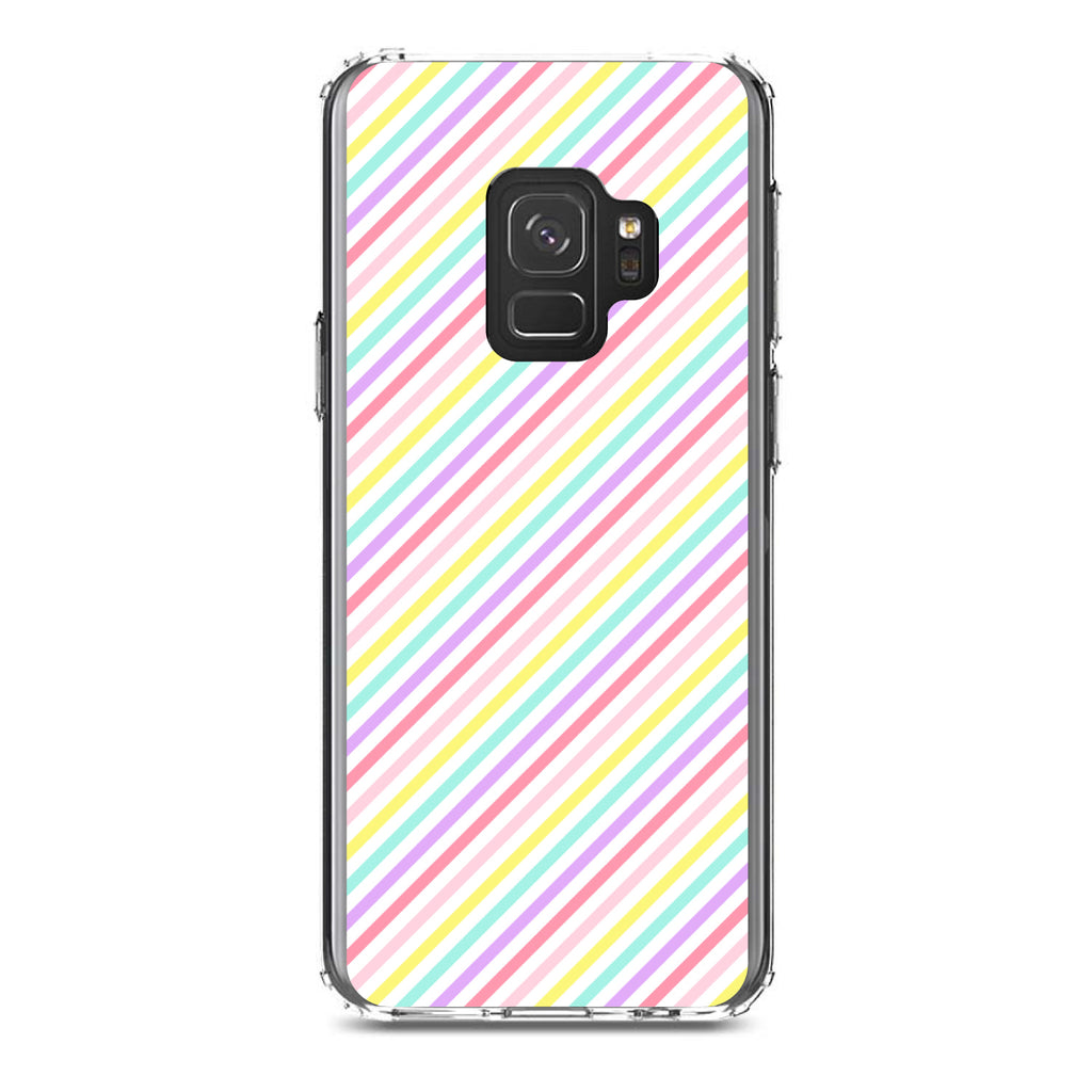 Rainbow Diagonal Stripes Pattern Clear Shockproof iPhone Case, view 19