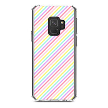 DistinctInk® Clear Shockproof Hybrid Case for Apple iPhone / Samsung Galaxy / Google Pixel - Rainbow Diagonal Stripes Pattern