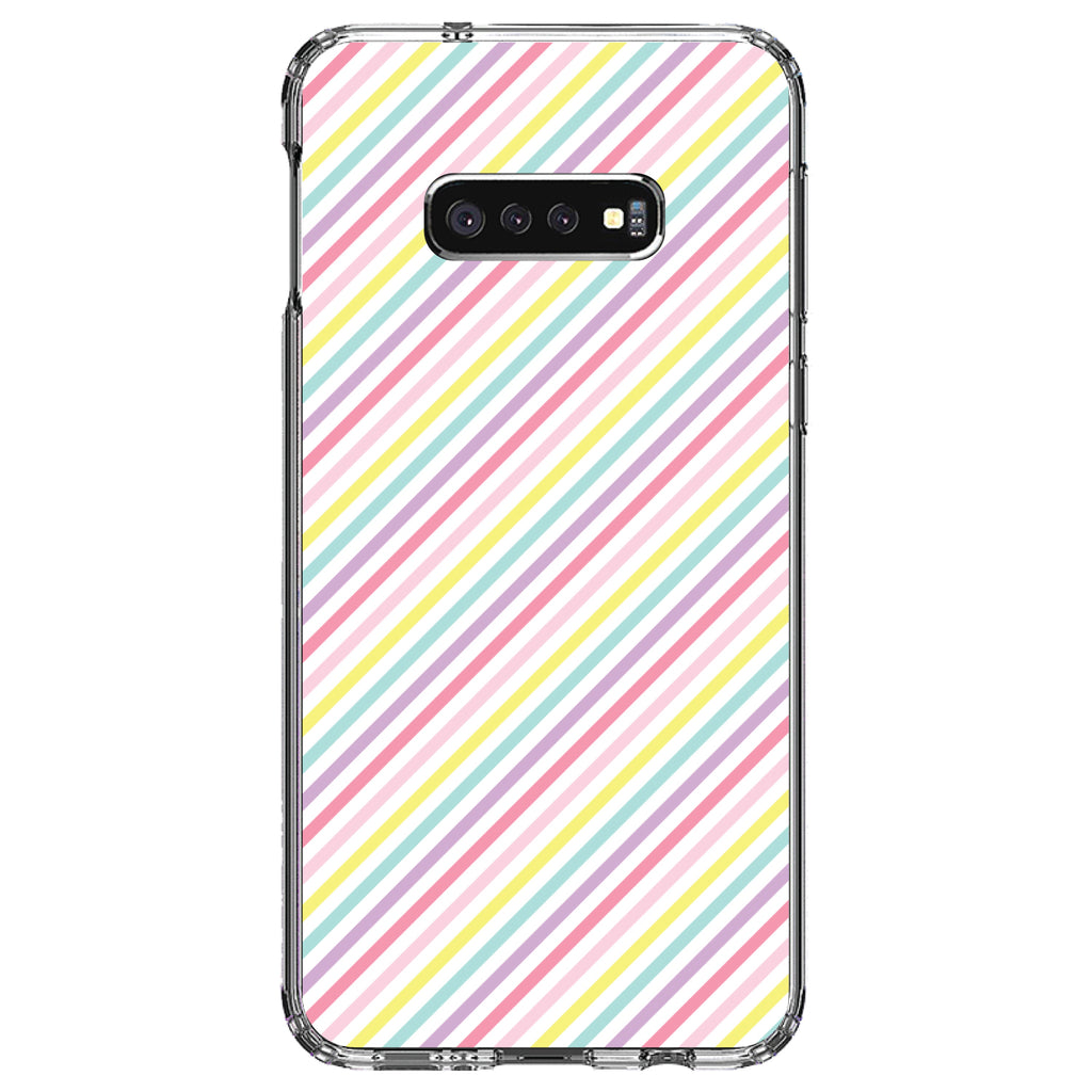 Rainbow Diagonal Stripes Pattern Clear Shockproof iPhone Case, view 18