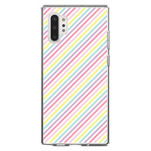 DistinctInk® Clear Shockproof Hybrid Case for Apple iPhone / Samsung Galaxy / Google Pixel - Rainbow Diagonal Stripes Pattern