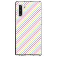 DistinctInk® Clear Shockproof Hybrid Case for Apple iPhone / Samsung Galaxy / Google Pixel - Rainbow Diagonal Stripes Pattern