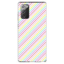 DistinctInk® Clear Shockproof Hybrid Case for Apple iPhone / Samsung Galaxy / Google Pixel - Rainbow Diagonal Stripes Pattern