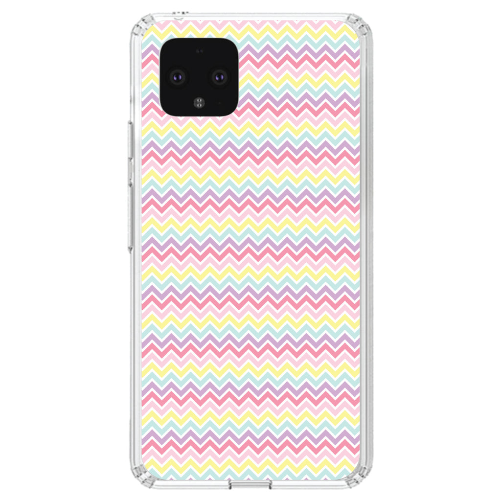 Rainbow Chevron Stripes Pattern Clear Shockproof iPhone Case, view 23
