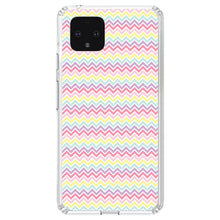 DistinctInk® Clear Shockproof Hybrid Case for Apple iPhone / Samsung Galaxy / Google Pixel - Rainbow Chevron Stripes Pattern