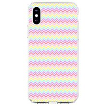 DistinctInk® Clear Shockproof Hybrid Case for Apple iPhone / Samsung Galaxy / Google Pixel - Rainbow Chevron Stripes Pattern