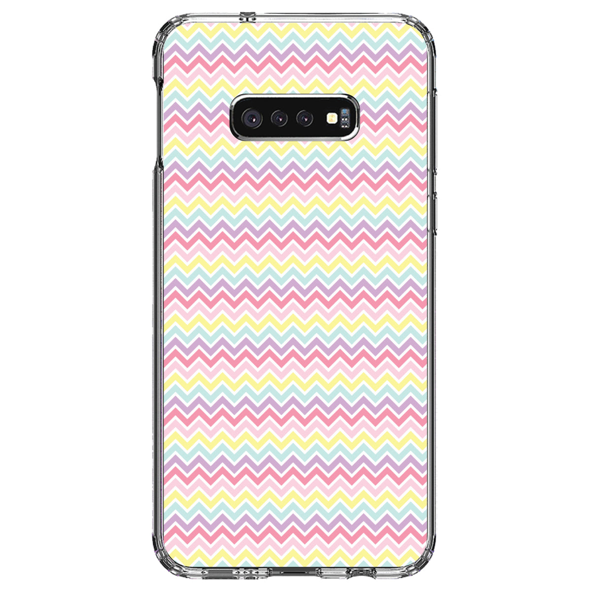 Rainbow Chevron Stripes Pattern Clear Shockproof iPhone Case, view 18