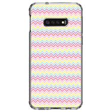 DistinctInk® Clear Shockproof Hybrid Case for Apple iPhone / Samsung Galaxy / Google Pixel - Rainbow Chevron Stripes Pattern