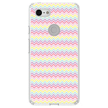 DistinctInk® Clear Shockproof Hybrid Case for Apple iPhone / Samsung Galaxy / Google Pixel - Rainbow Chevron Stripes Pattern