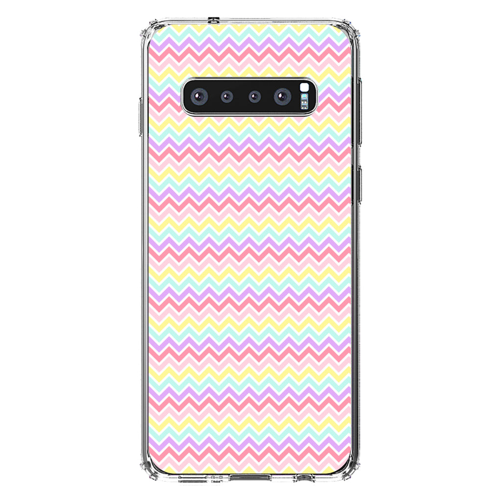 Rainbow Chevron Stripes Pattern Clear Shockproof iPhone Case, view 16