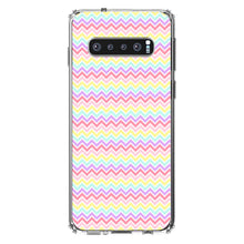 DistinctInk® Clear Shockproof Hybrid Case for Apple iPhone / Samsung Galaxy / Google Pixel - Rainbow Chevron Stripes Pattern