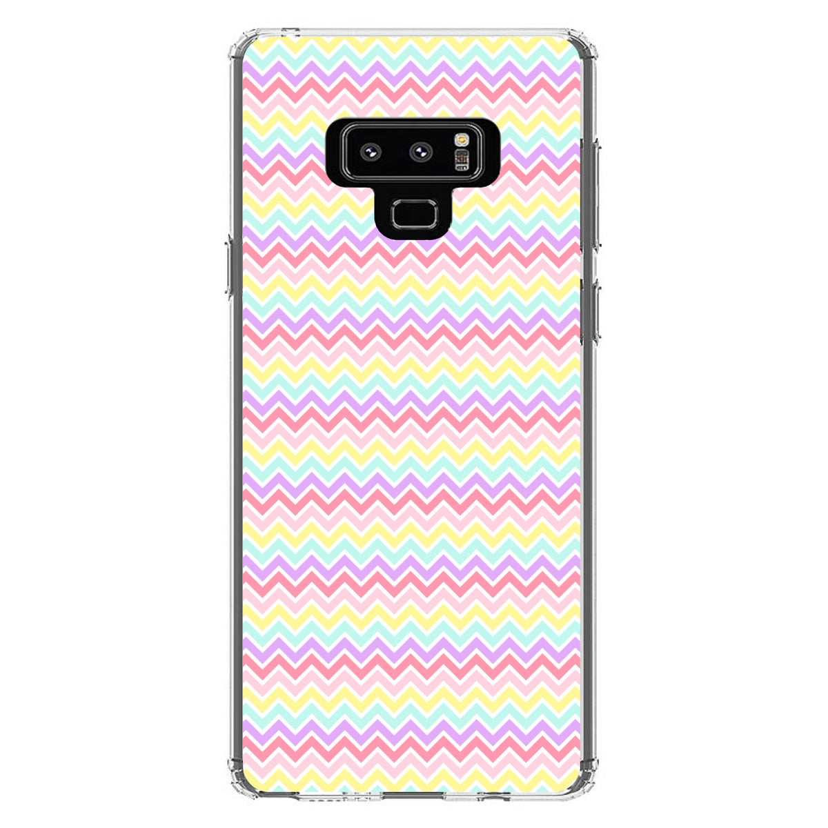 Rainbow Chevron Stripes Pattern Clear Shockproof iPhone Case, view 11