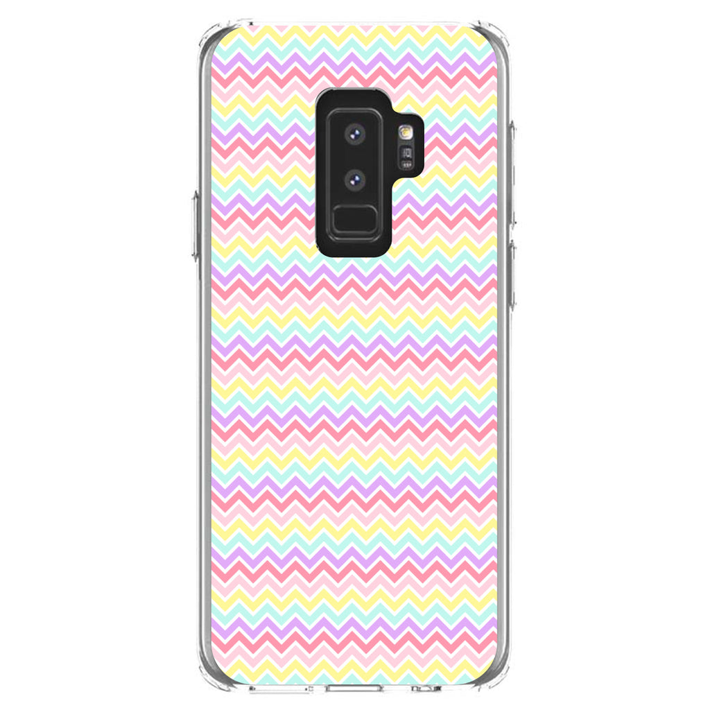 Rainbow Chevron Stripes Pattern Clear Shockproof iPhone Case, view 20