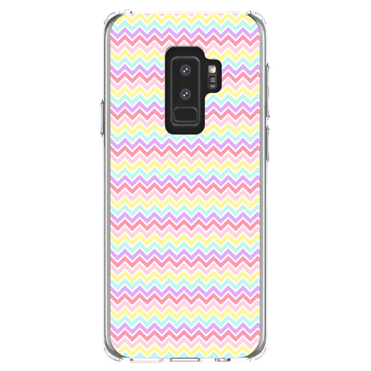 Rainbow Chevron Stripes Pattern Clear Shockproof iPhone Case, view 20