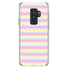DistinctInk® Clear Shockproof Hybrid Case for Apple iPhone / Samsung Galaxy / Google Pixel - Rainbow Chevron Stripes Pattern